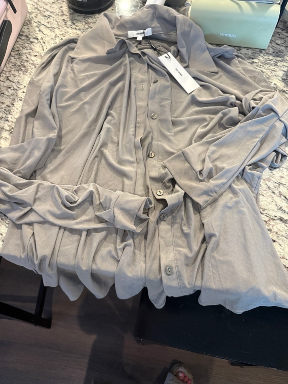 Joah Brown Oversized Sheer Button Down - Picture 7 of 7